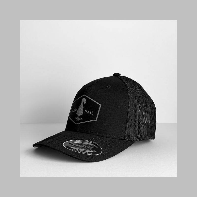 Black Fitted Patch Hat
